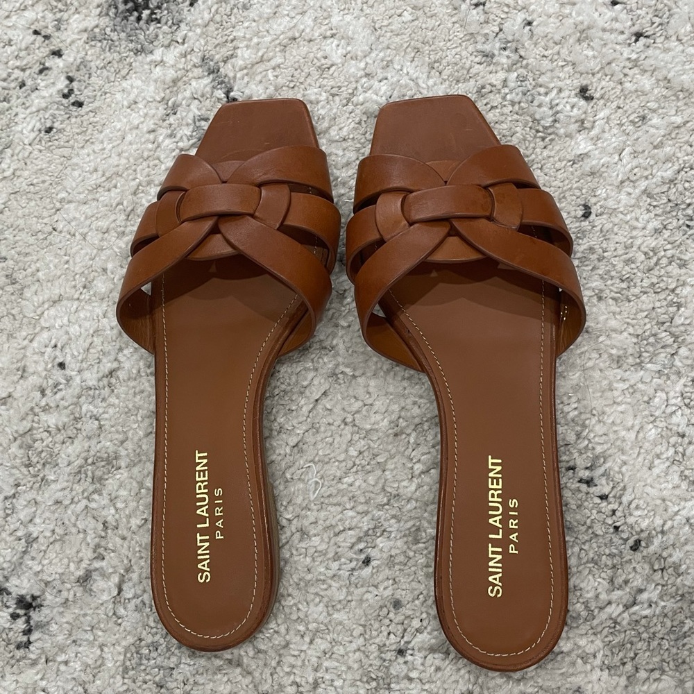Brown Saint Laurent  mules genuine leather